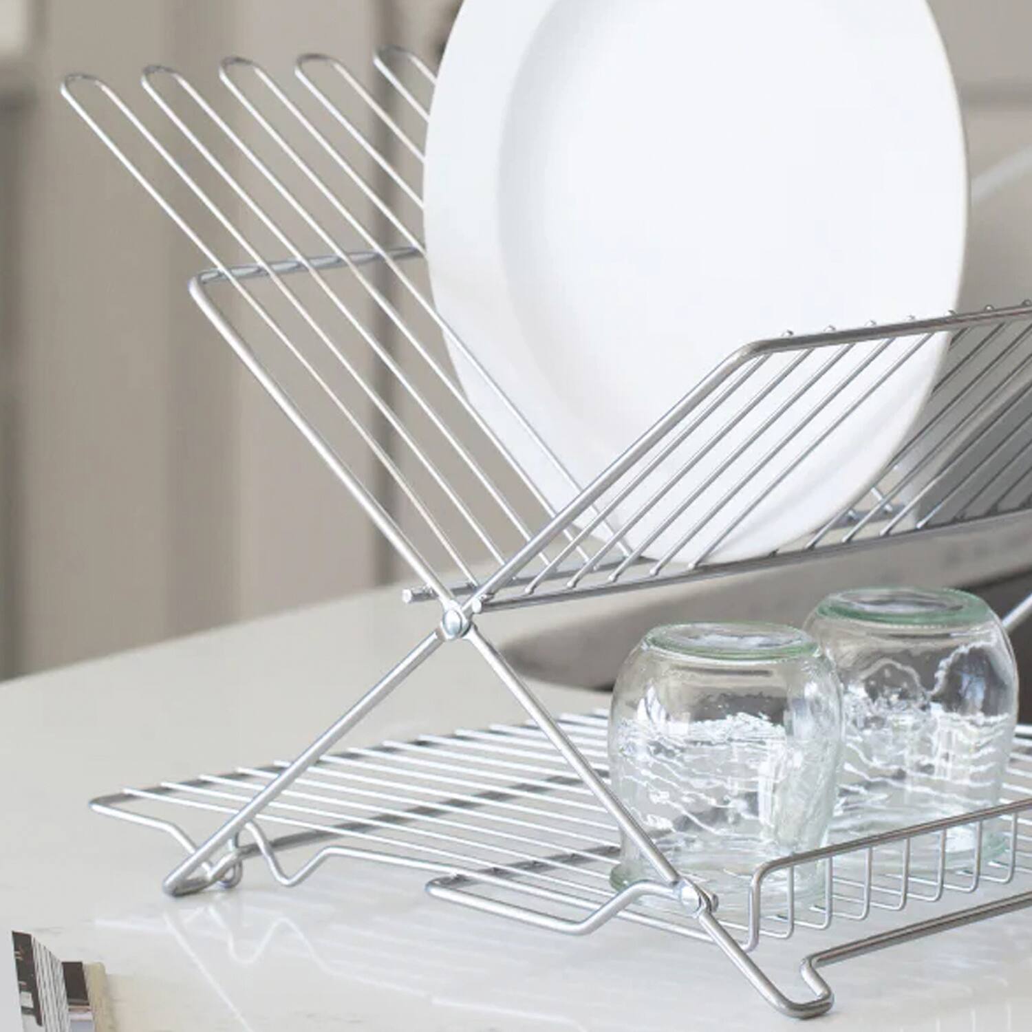 Alt View 2. Better Houseware - Jr. Folding Dish Rack - Metallic.