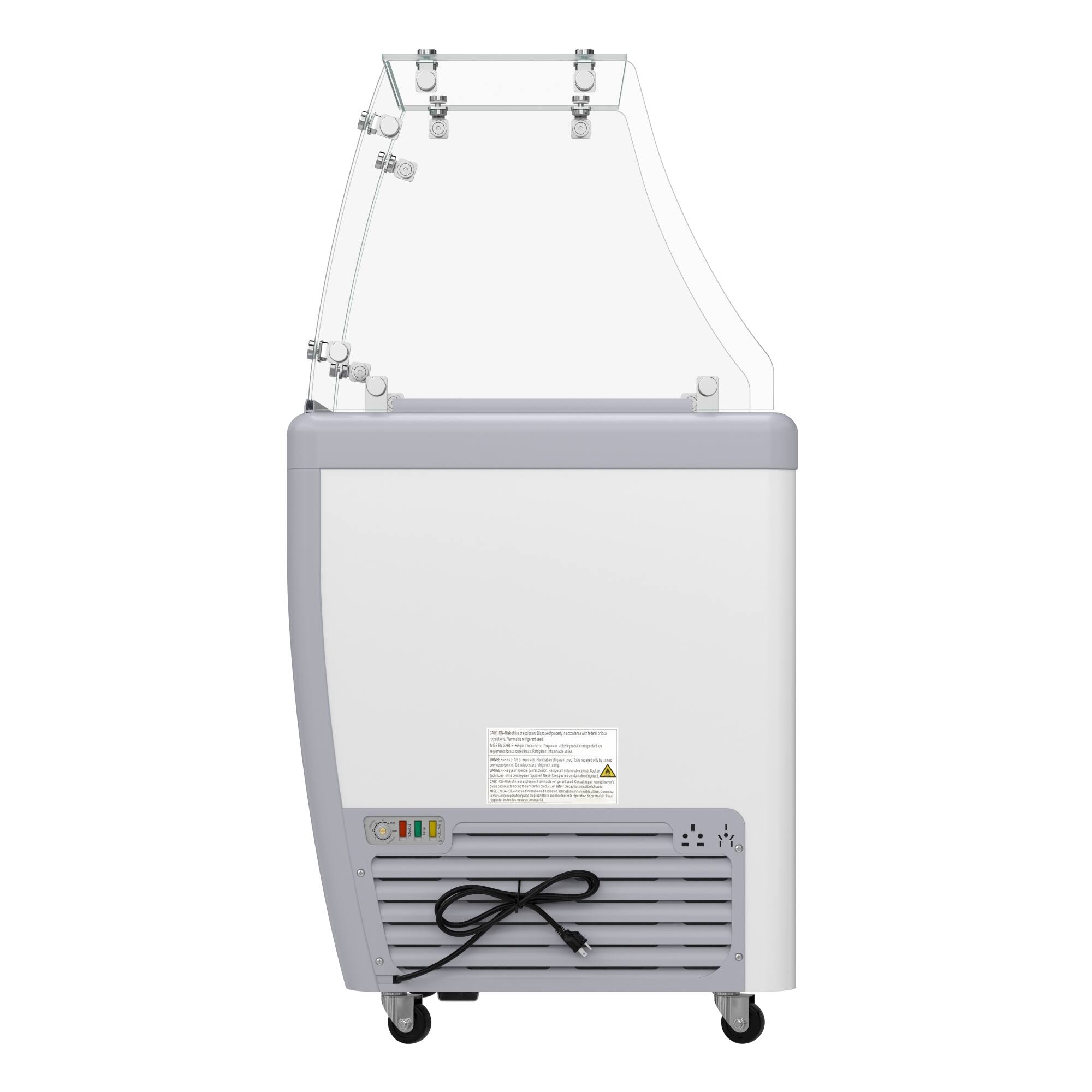 Alt View 4. Koolmore - 26 in. Gelato Dipping Cabinet Display Freezer with Sliding Glass Door and Sneeze Guard, 6 Cu. Ft. KM-GDC-26SD-FG - White.