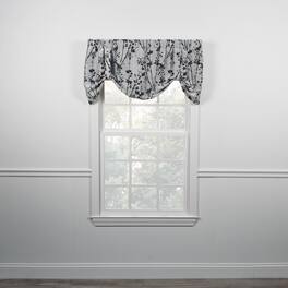 Ellis Curtain - Meadow High Quality Room Darkening Solid Natural Color Lined Tie-Up Window Valance - 50 x22" - Chrome