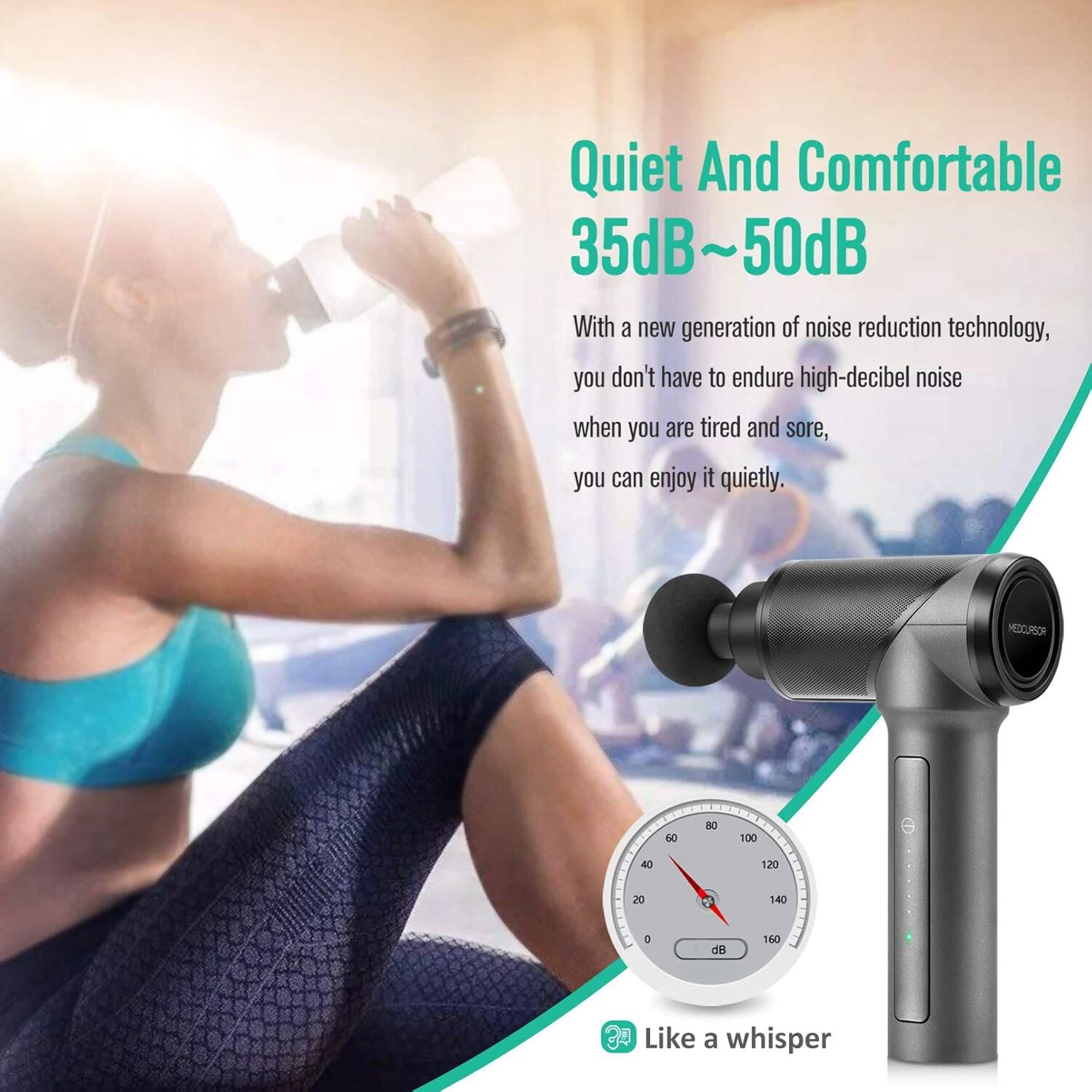 Quiet And Comfortable 35dB~50dB
With a new generation of noise reduction technology, you don't have to endure high-decibel noise when you are tired and sore, you can enjoy it quietly.
MEDCUPSOR
Like a whisper