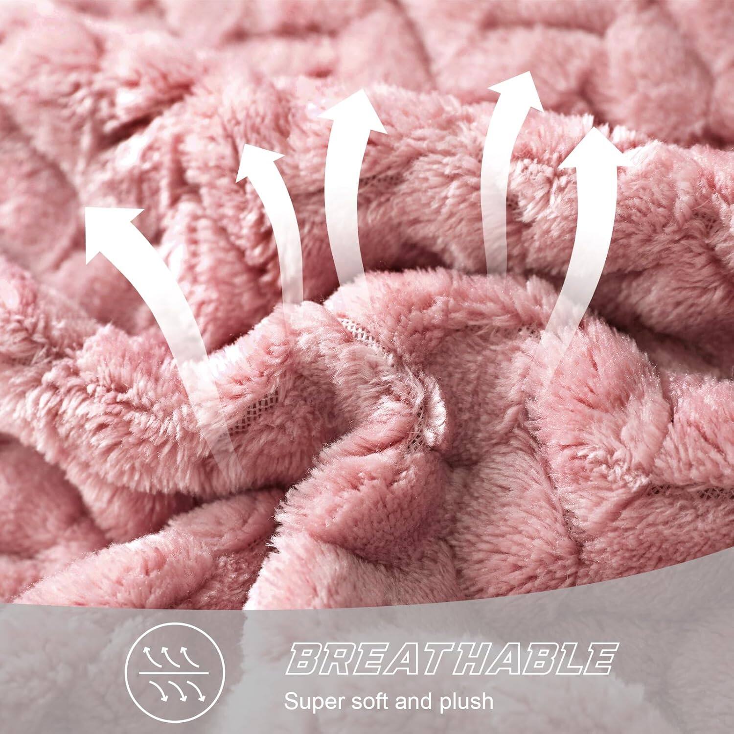 Left. blue - Paaaawaters  Mezcla Fleece Throw Blanket for Couch,Soft Cozy Jacquard Flannel Blankets, Lightweight - color:CobaltBlue+size:Queen(90x90IN).