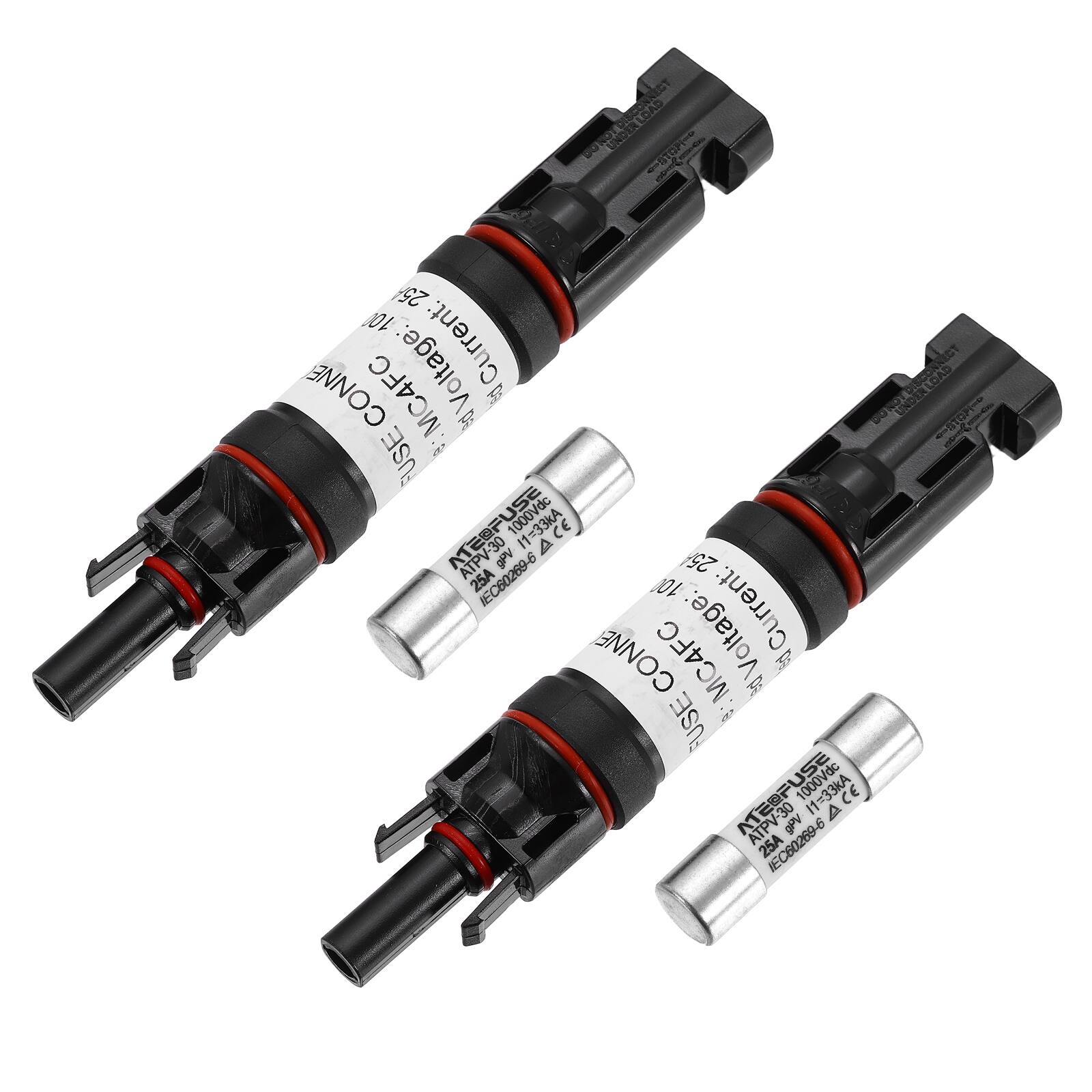 Unique Bargains - 2Set 25A Solar Fuse Holder Inline 1000V IP67 Waterproof Male/Female Connector with Fuse for PV System - Black price history on PriceWatchPro