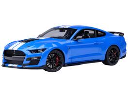 Ford Mustang Shelby GT500 Grabber Blue w/ White Stripes 1/18 Model Car by Autoart