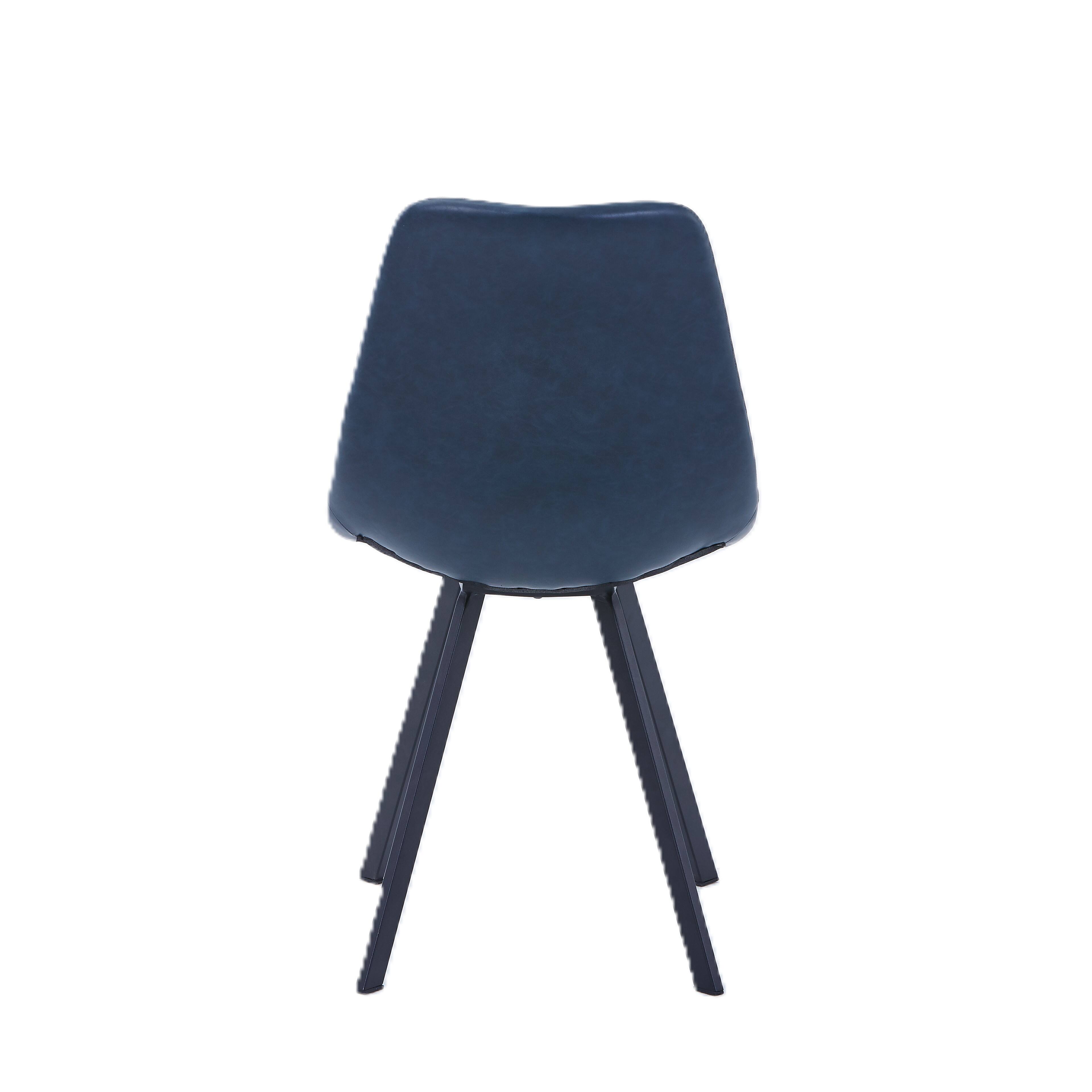 Alt View 6. LeisureMod - Markley 4-PCS Mid-Century Modern Leather Upholstered Desk Chair for Kitchen, Dining & Office - Peacock Blue.