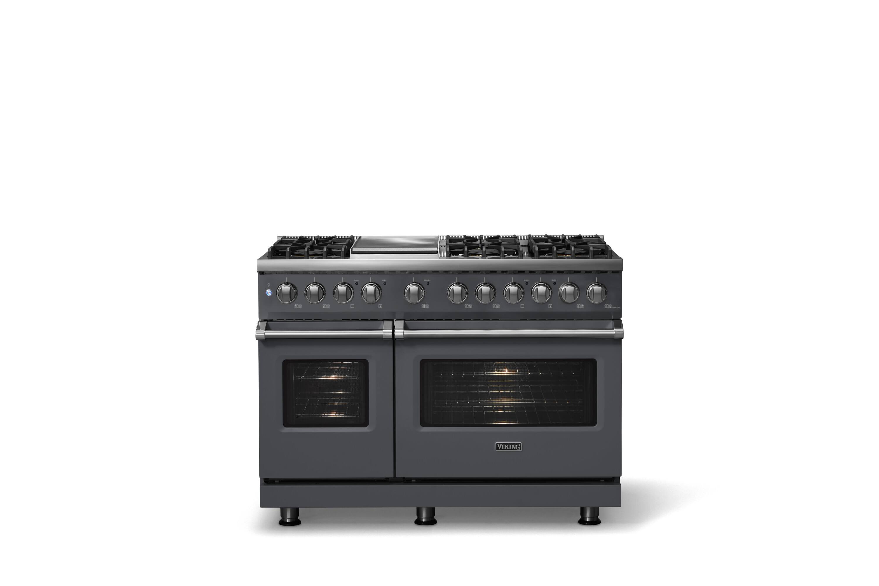 Alt View 1. Viking - Pro 5 Series 7.3 Cu. Ft. Freestanding Sealed 6B LP Dual Fuel Convection Range/Griddle - Cast Black - Cast Black.