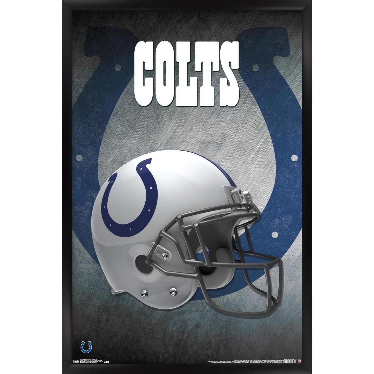 Front. Trends International - Indianapolis Colts 24.25'' x 35.75'' Framed Team Helmet Poster - Multicolor.