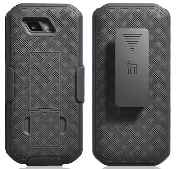 Alt View 2. Nakedcellphone - Case with Stand and Belt Clip Holster for Sonim XP5s (XP5800) - Black.