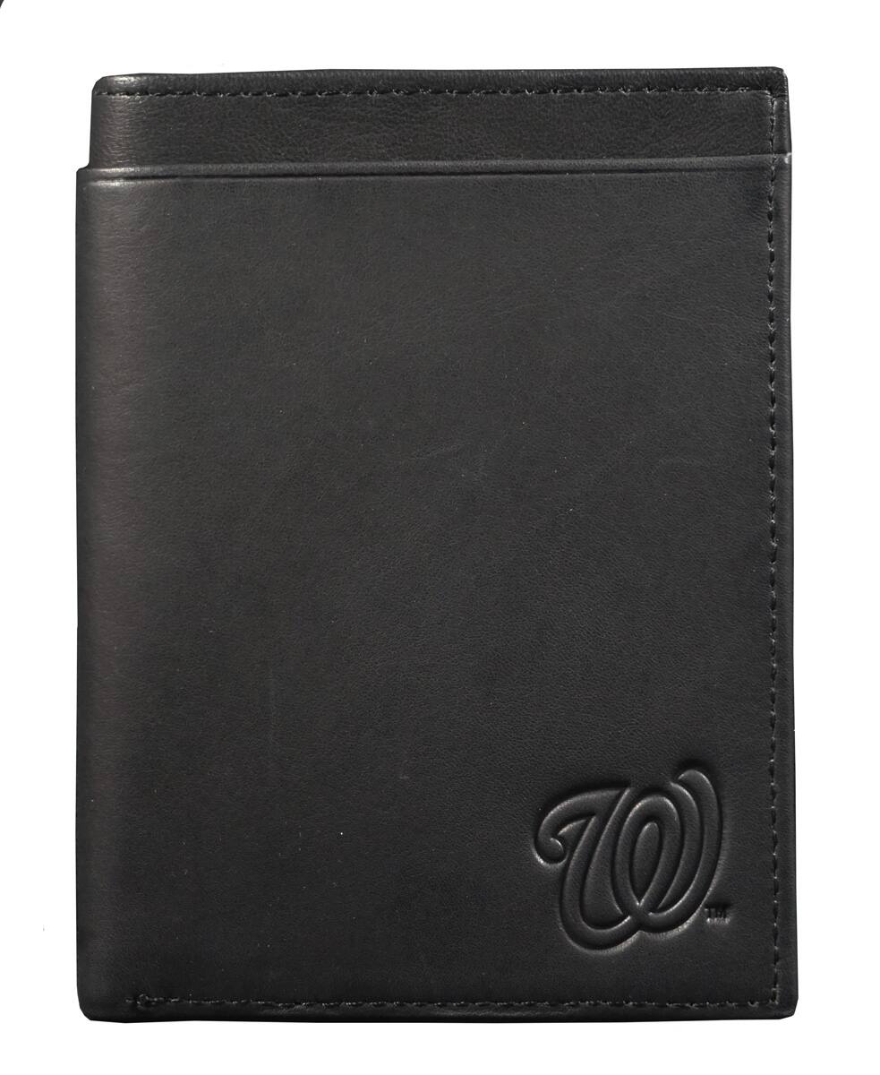 Alt View 1. Rico Industries - Washington Nationals MLB Black Leather Traveling RFID Blocking Wallet - 14 total slots/pockets - Multi.