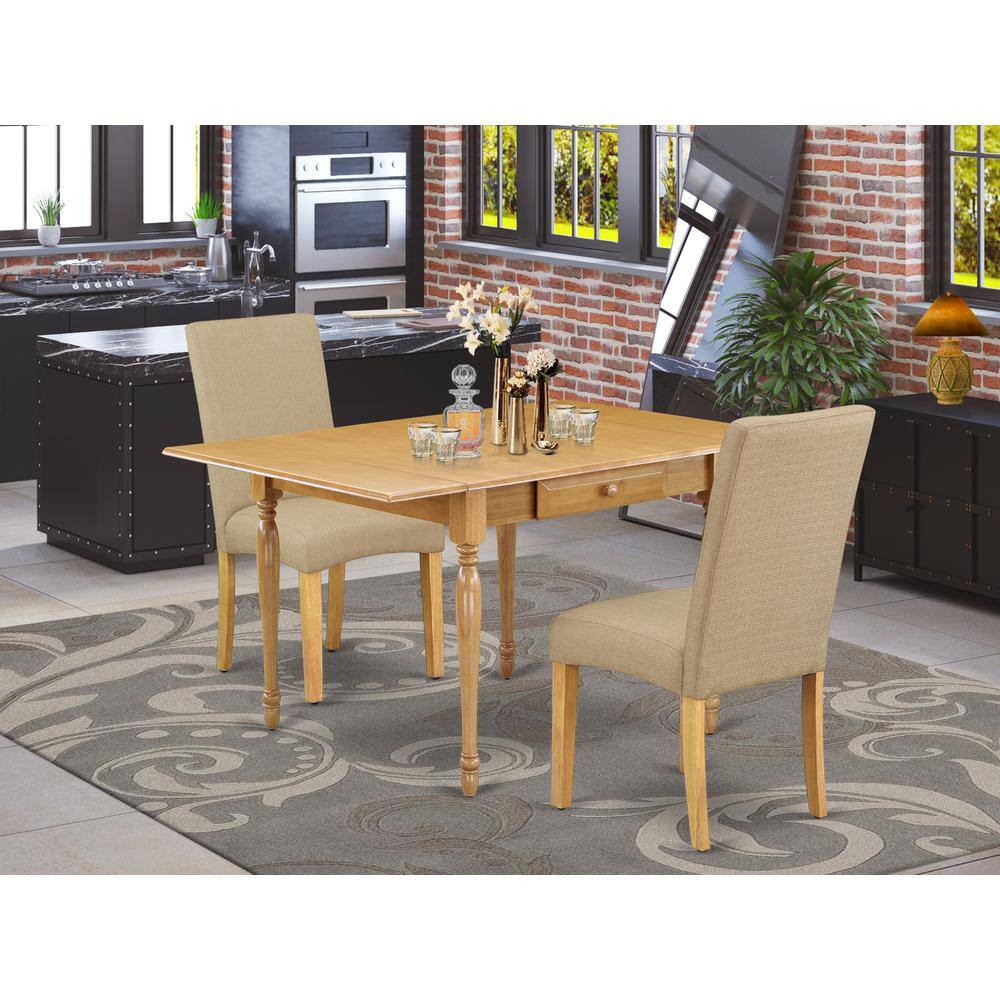 Angle. East West Furniture - Dining Room Set Oak - Brown.