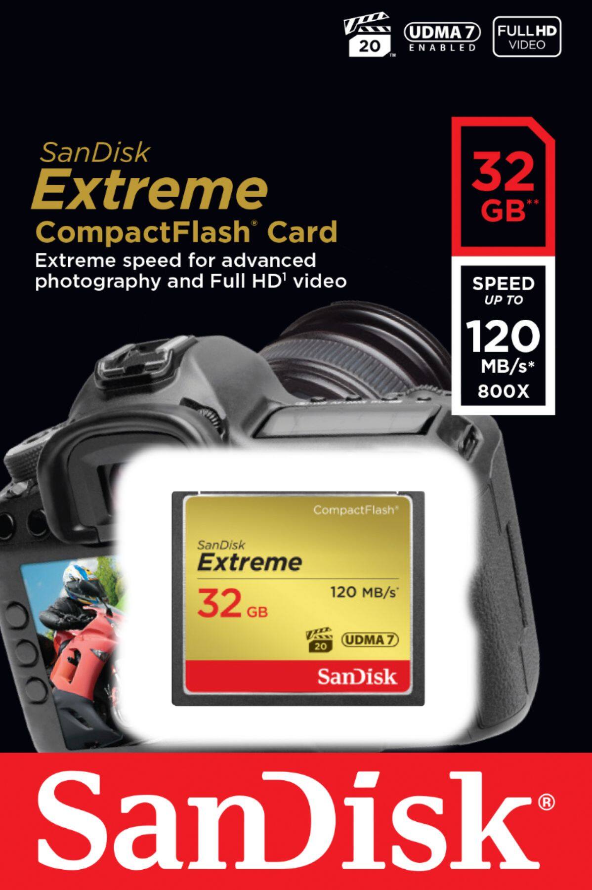 Alt View 12. SanDisk - Extreme 32GB CompactFlash (CF) Memory Card - Black/Gold.