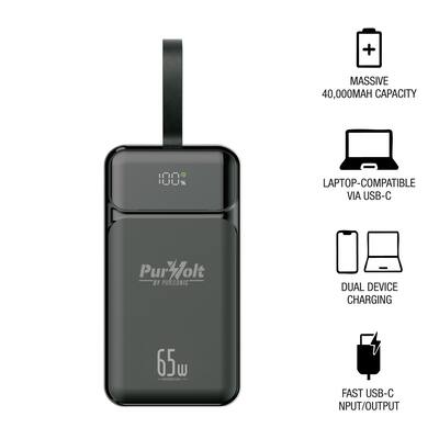 Pursonic Power & Protection Bundle: 40,000mAh Power Bank, LED Fast Pursonic Power & Protection Bundle: 40,000mAh Power Bank, LED Fast