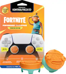 KontrolFreek - Fortnite Performance Fishsticks – Fishstick Edition for Gaming Controllers - PlayStation 4 and PlayStation 5 - Orange/Blue
