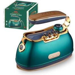 SALAV - Compact Retro 2 In 1 DuoPress Garment Steamer and Iron - Emerald