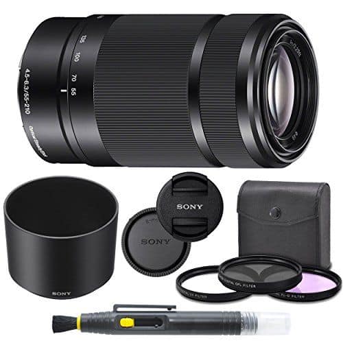 Sony - E-Mount 55-210mm F4.5-6.3 Lens with Accessory Bundle - Black