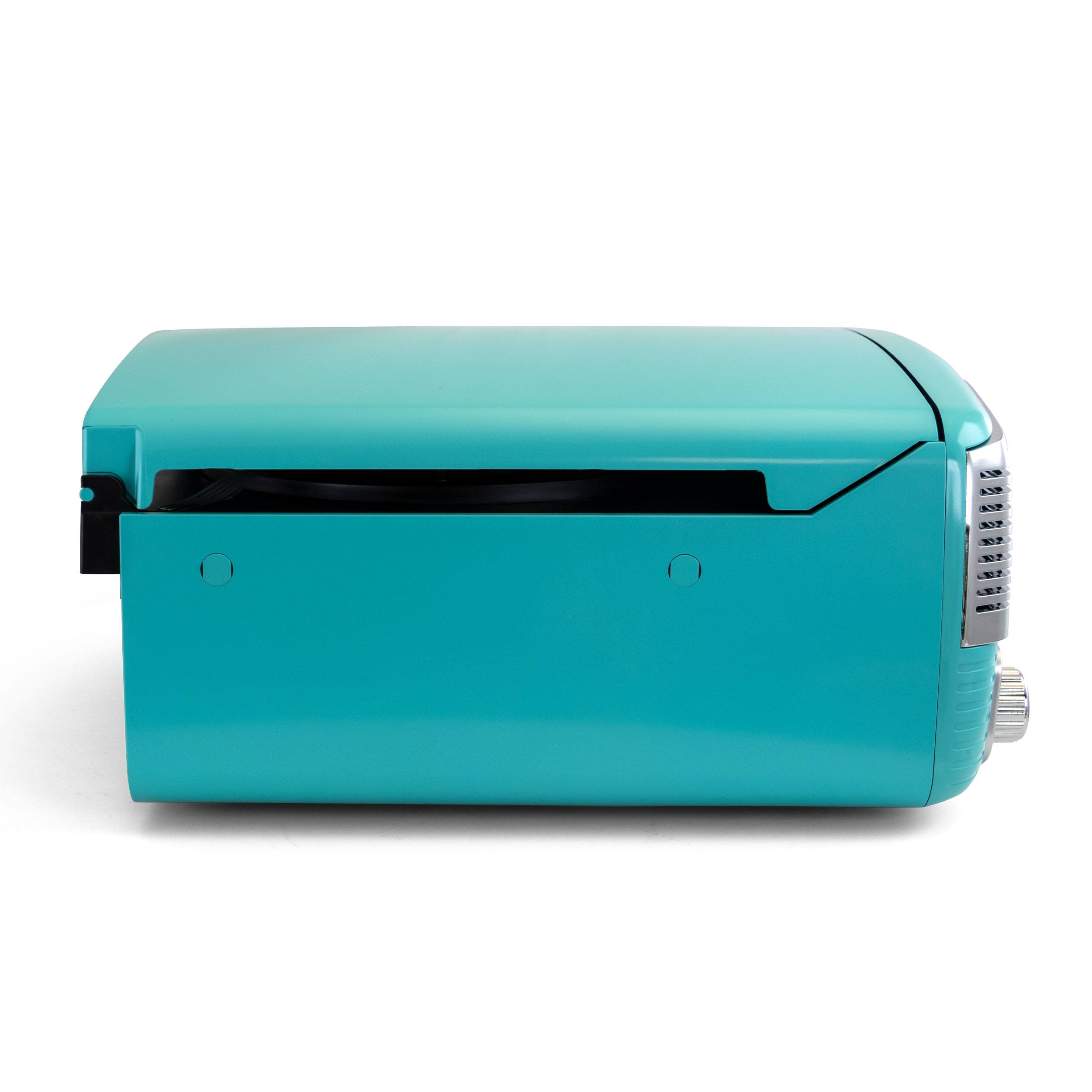 Alt View 5. Trexonic - Trexonic Retro Wireless Bluetooth, Record and CD Player in Turquoise - Black.