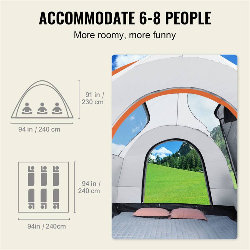 ACCOMMODATE 6-8 PEOPLE  
More roomy, more funny  

91 in / 230 cm  
94 in / 240 cm  
94 in / 240 cm  
94 in / 240 cm