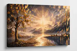 FC Design - Large Canvas 24x36" Frameless Peaceful Cross Path Art Painting Home Wall Décor - MultiColor