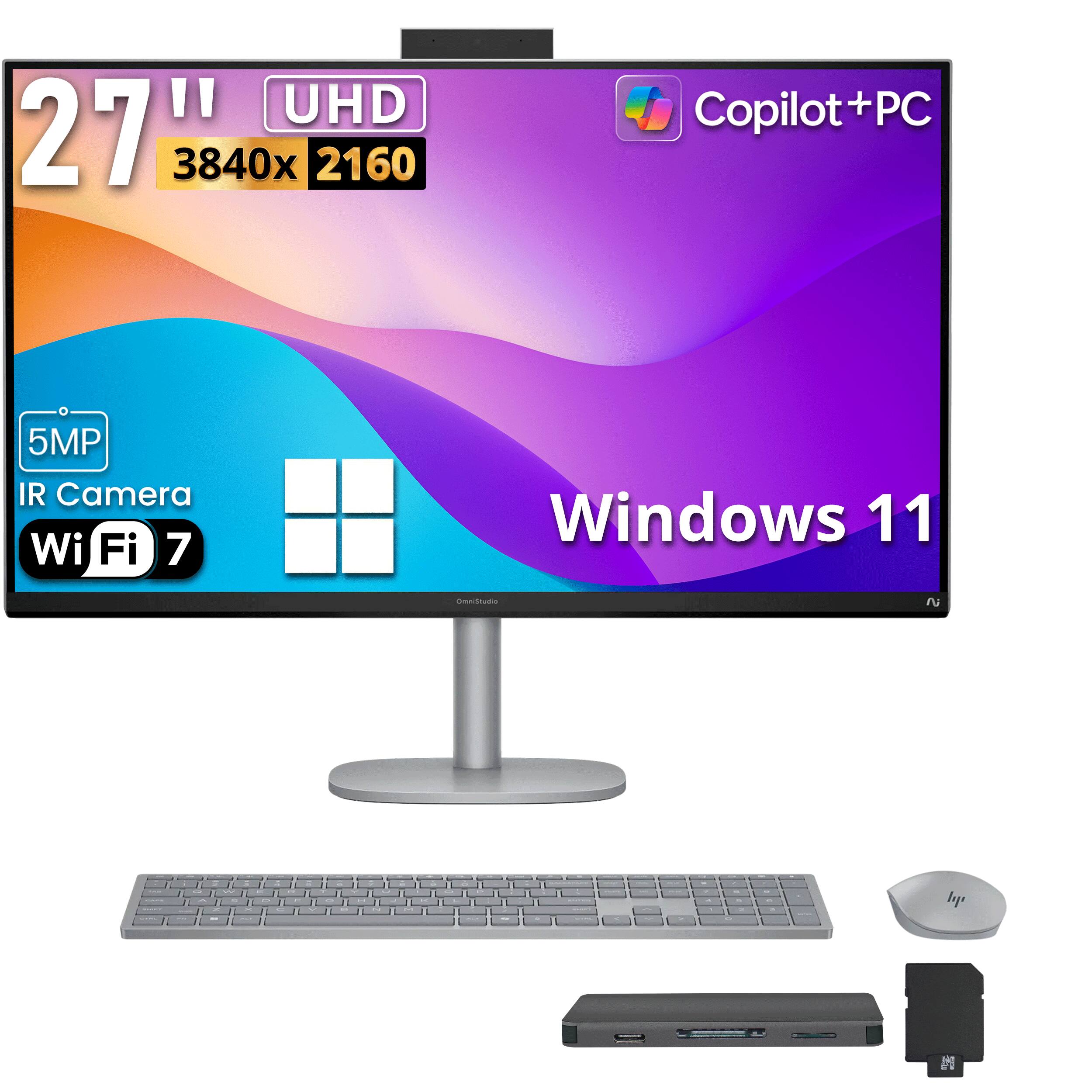 27" UHD 3840x2160  
Copilot+PC  
5MP IR Camera Wi-Fi 7  
Windows 11  
OnnStudio