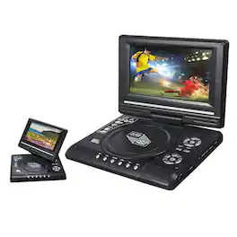 Stock Preferred - Portable 7.8" HD DVD Player with 270° Swivel Screen | Car & Home TV Player with FM Radio, USB, SD, AV Input & Gamepad