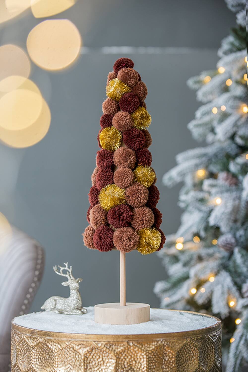 Left. APRILSOUL - Tree Christmas Table Decor Coffee Multi - Coffee and Multi.