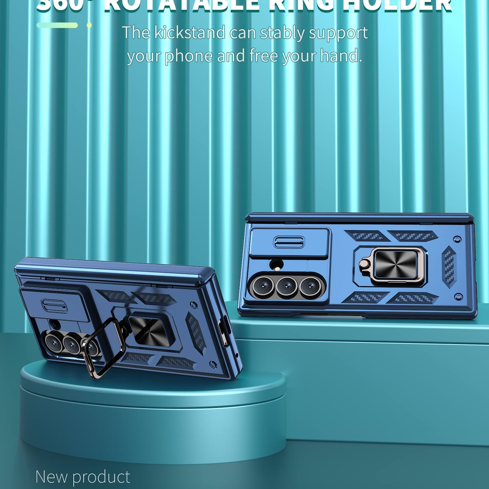 360° ROTATABLE RING HOLDER  
The kickstand can stably support your phone and free your hand.  
New product