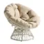 Angle. OSP Home Furnishings - Papasan Chair - Cream.