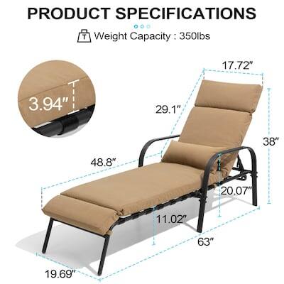 PRODUCT SPECIFICATIONS

- Weight Capacity: 350lbs
- 17.72"
- 3.94"
- 29.1"
- 38"
- 48.8"
- 20.07"
- 11.02"
- 63"
- 19.69"