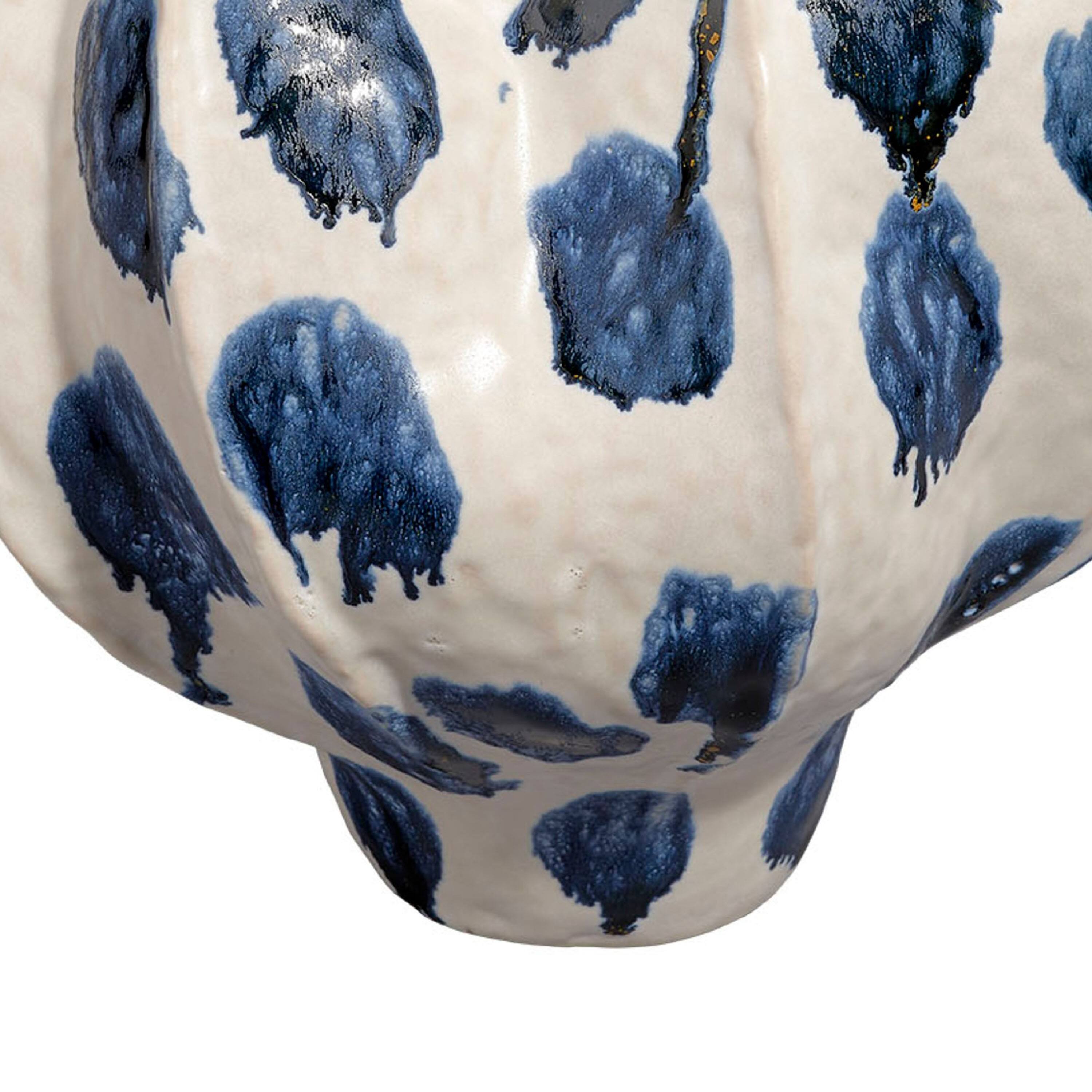Manhattan Lane Nery Decorative Vase, Ruffled Edge, Patchwork Ceramic ...