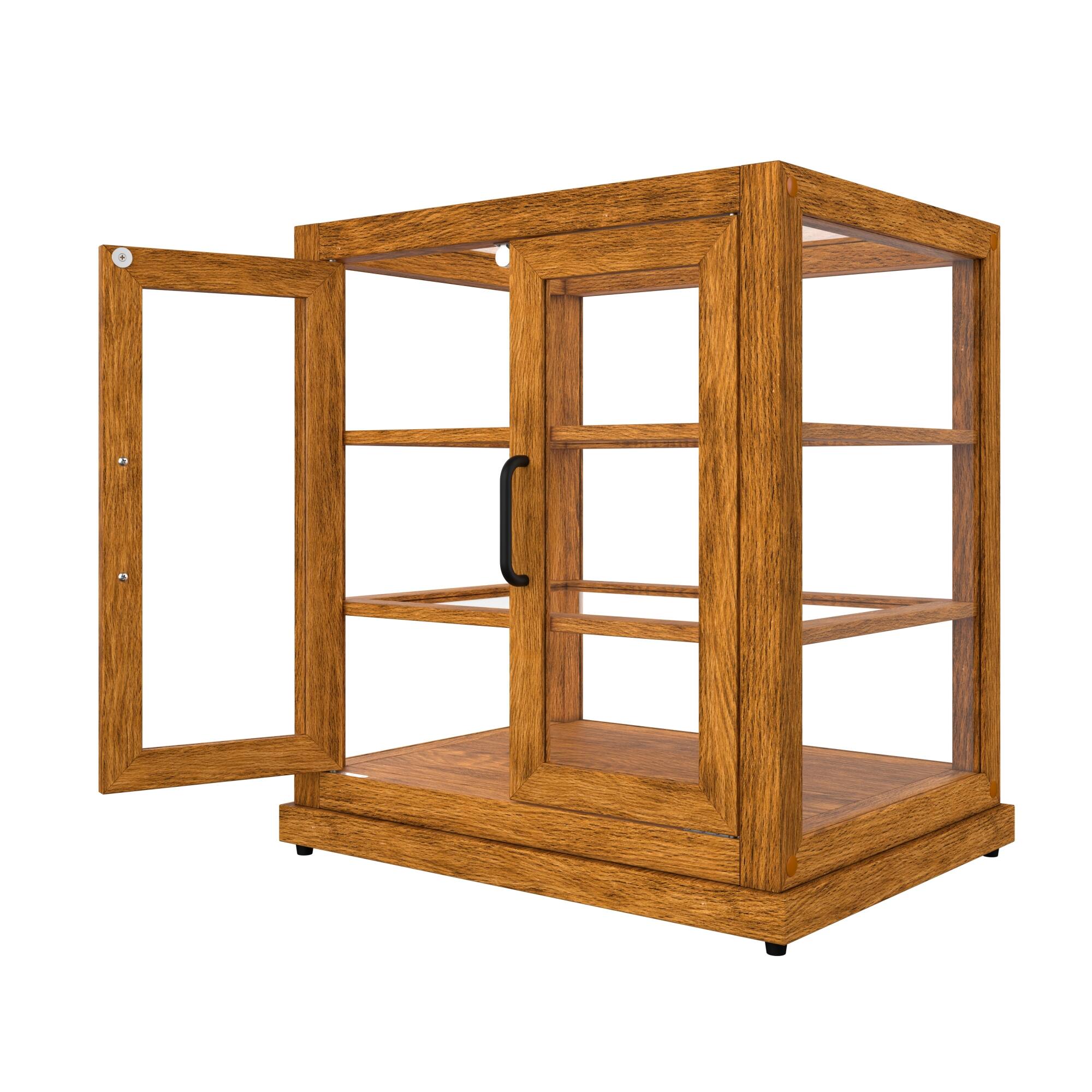 Alt View 7. Koolmore - 25 In. Artisan Wooden Bakery Display Upright Case 4 Cu ft, light color - Ash wood color.