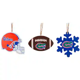 The Memory Company - Florida Gators Three-Pack Helmet, Football & Snowflake Ornament Set - Multicolor