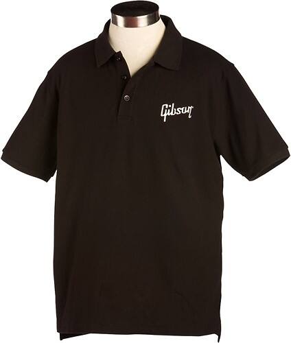 Angle Standard. Gibson - Men's Polo Shirt (Small) - Black.