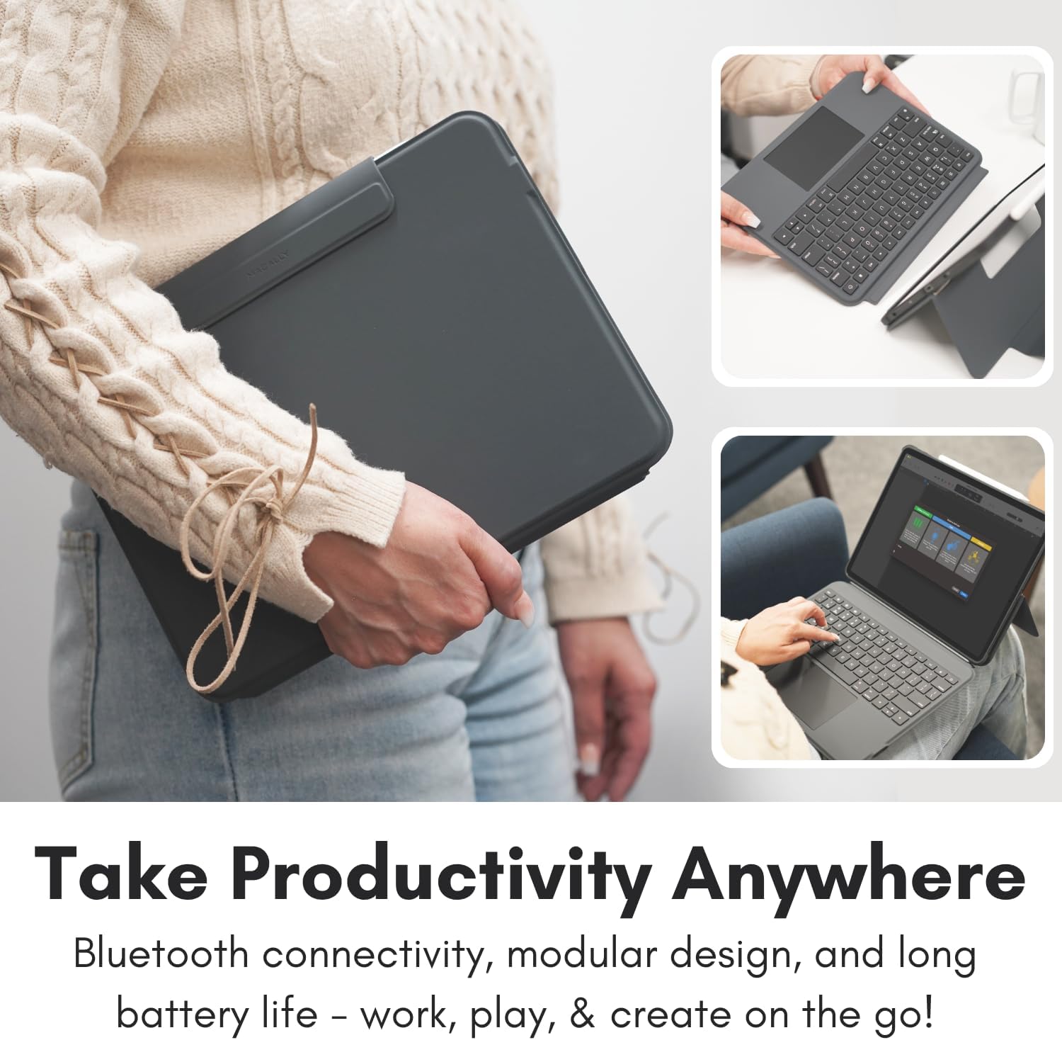 Take Productivity Anywhere

Bluetooth connectivity, modular design, and long battery life - work, play, & create on the go!