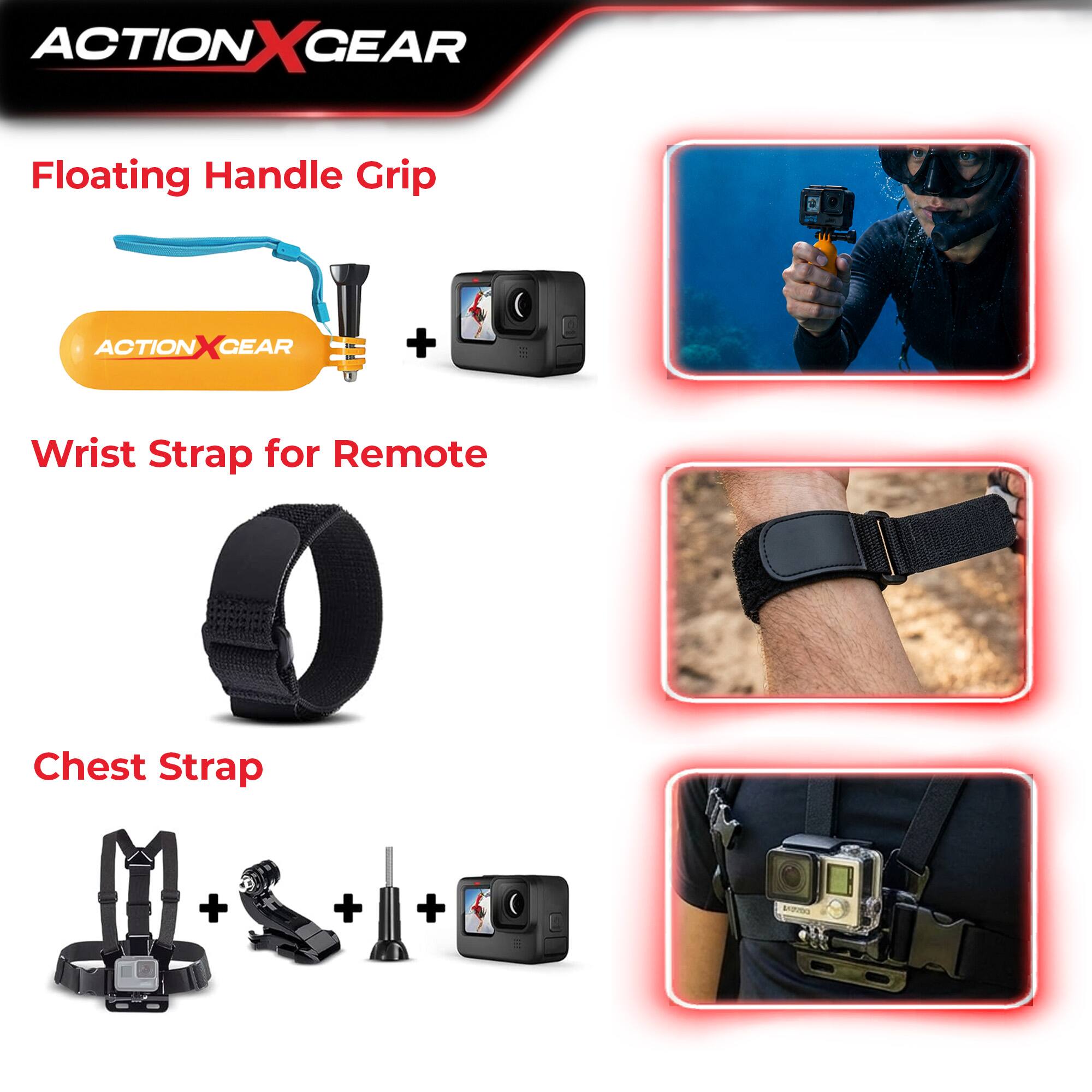 ACTIONXGEAR ACTION X GEAR Floating Handle Grip ACTIONXGEAR ACTION X GEAR + Wrist Strap for Remote Chest Strap + + +