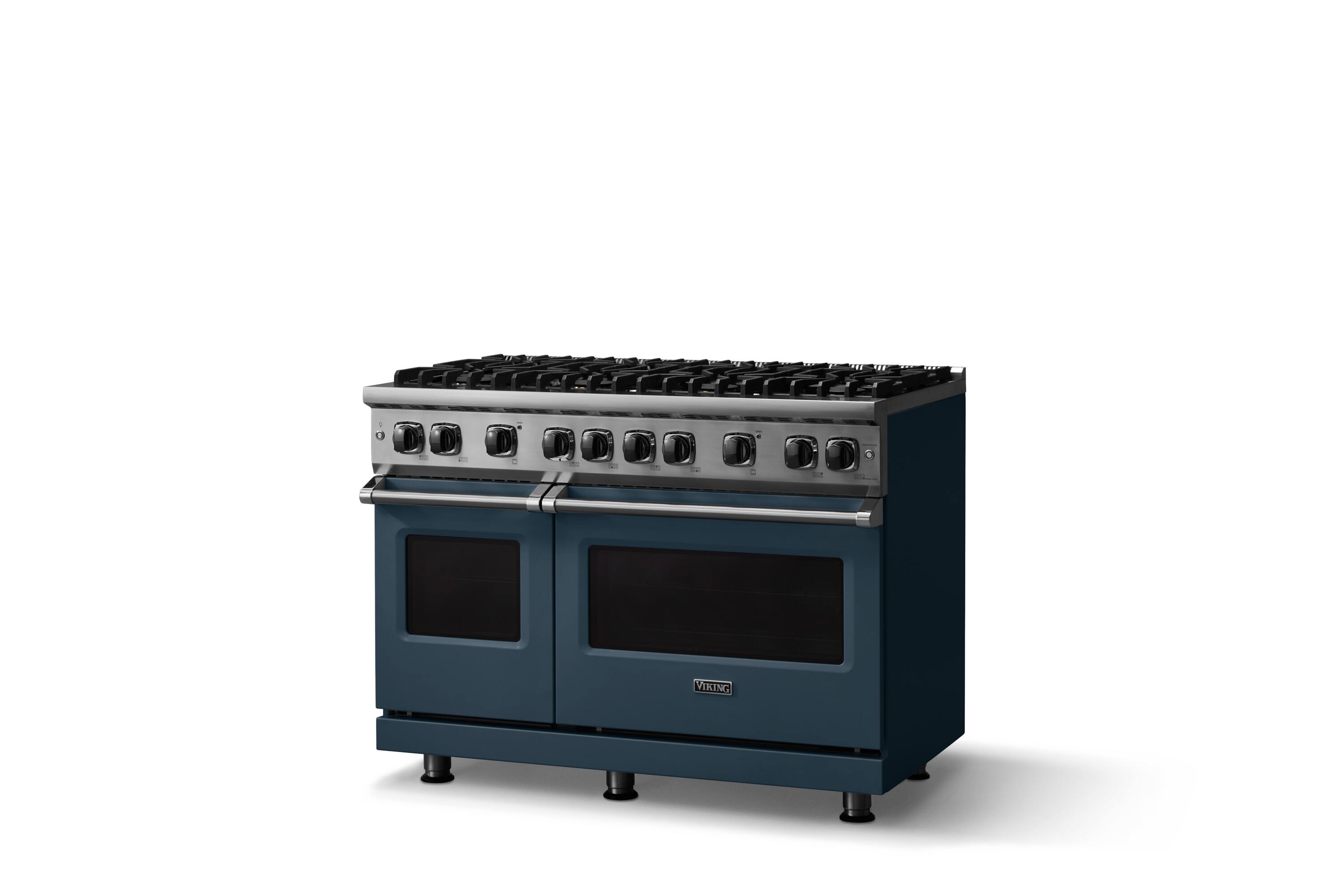 Angle. Viking - 6.1 Cu. Ft. Professional 5 Series Freestanding Double Oven Gas Convection 8 Burner Range - Squall.