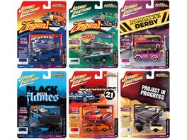 "Street Freaks" 2021 Set B of 6 Cars Release 4 1/64 Diecast Model Cars by Johnny Lightning - Multicolor