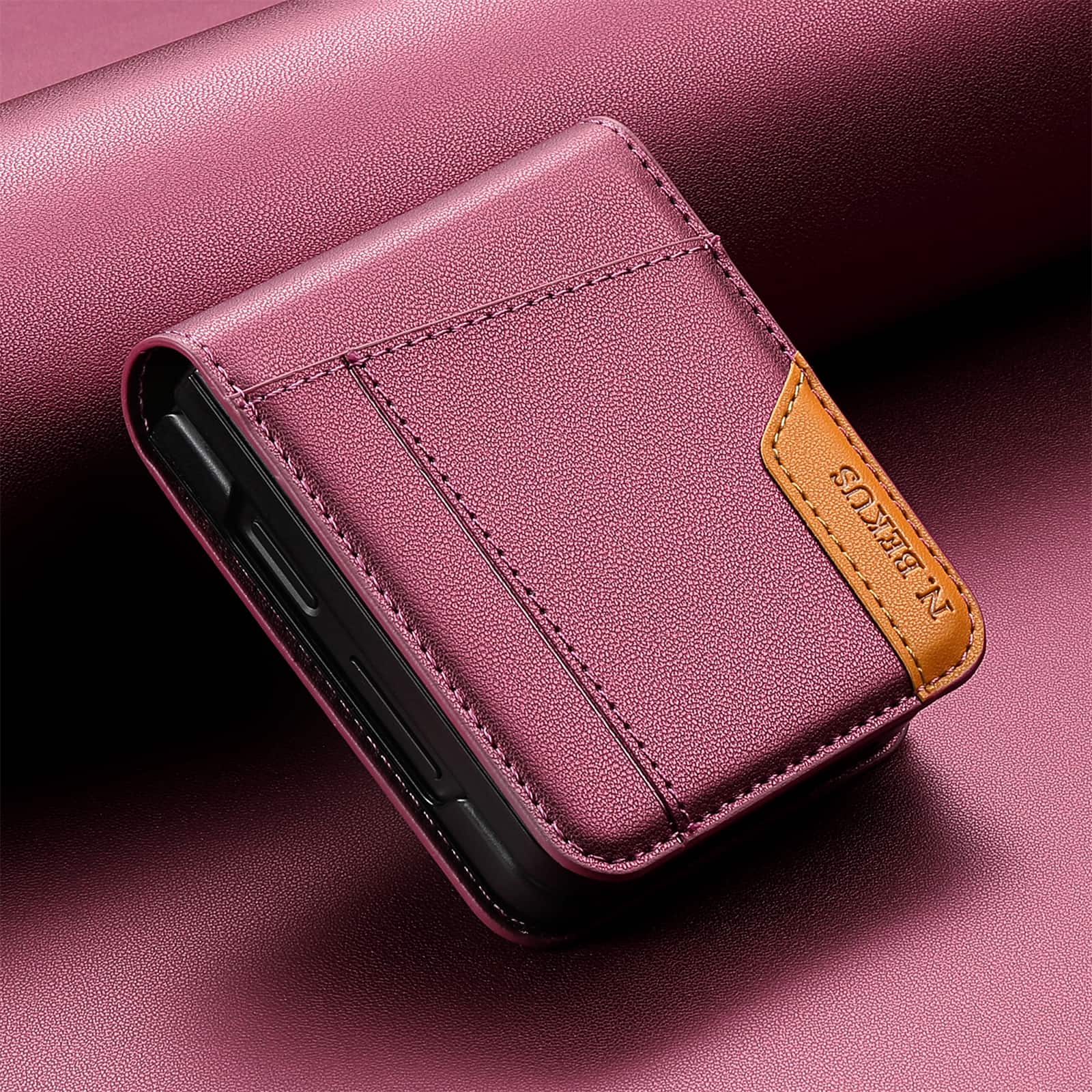 Dteck - Wallet Case for Samsung Galaxy Z Flip8, Premium Leather Shockproof Slim Cover with Card Slot - Winered price history on PriceWatchPro