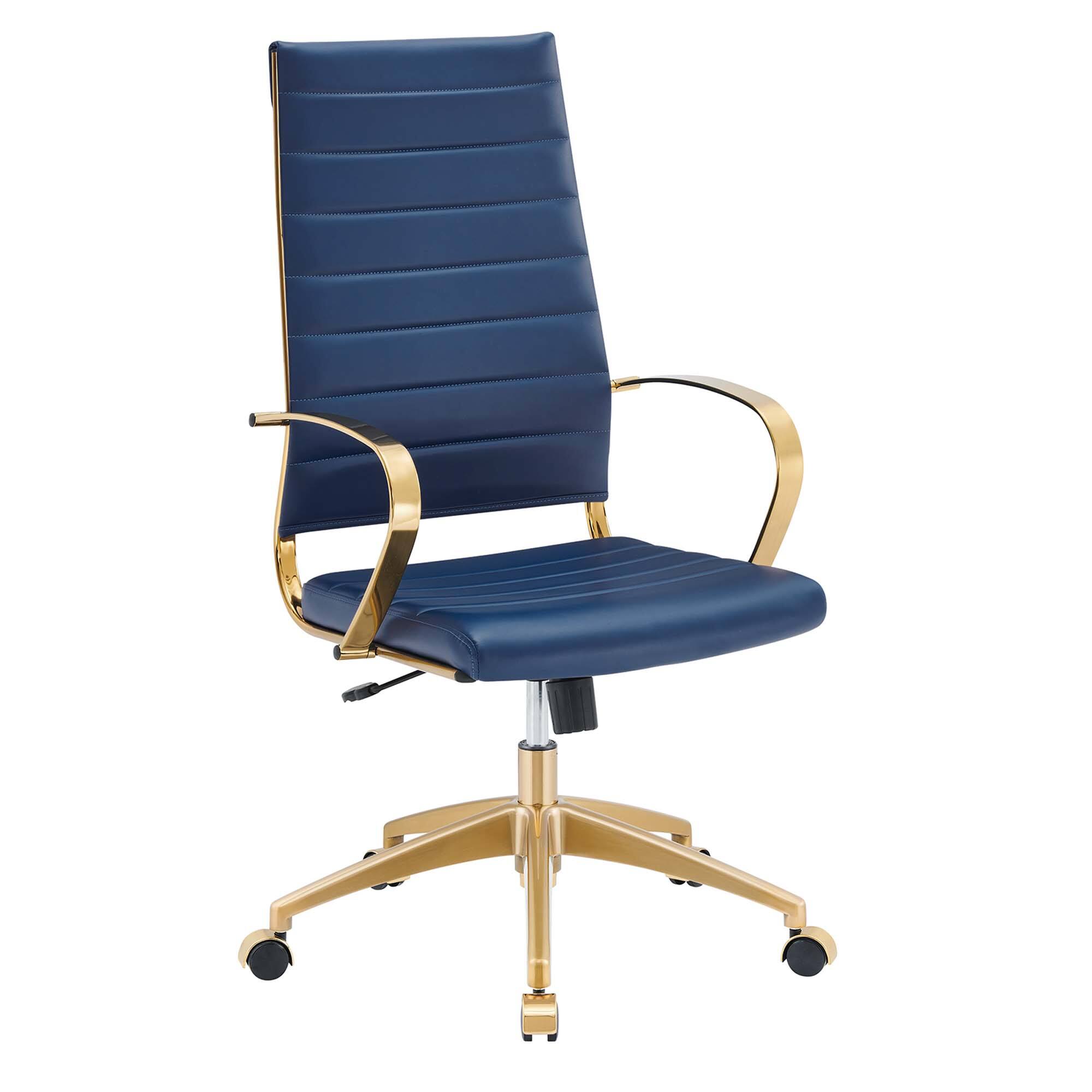 Angle. Modway - Jive Gold Stainless Steel Highback Office Chair by Modway - Gold Navy.