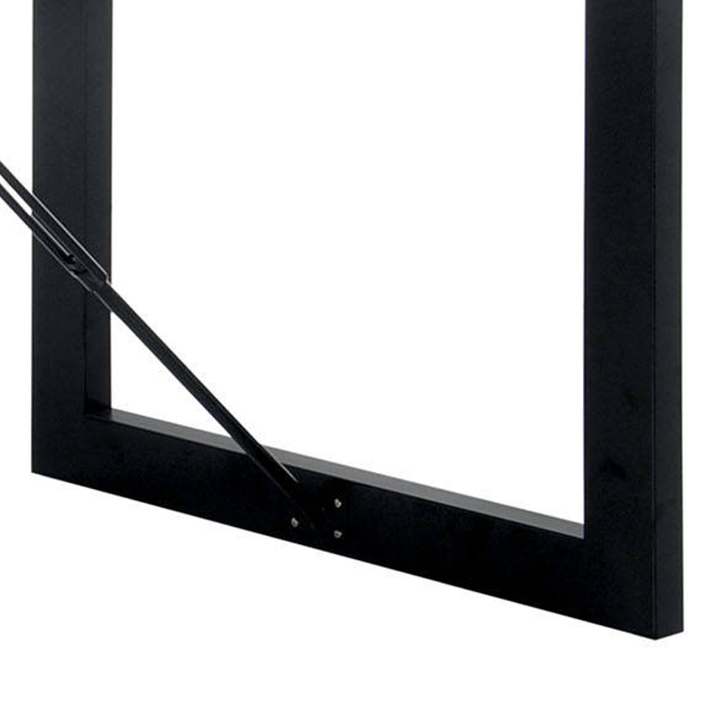 Alt View 3. Manhattan Lane - Industrial Wooden Dining Table with U Shaped Base, Brown and Black - Brown and Black.