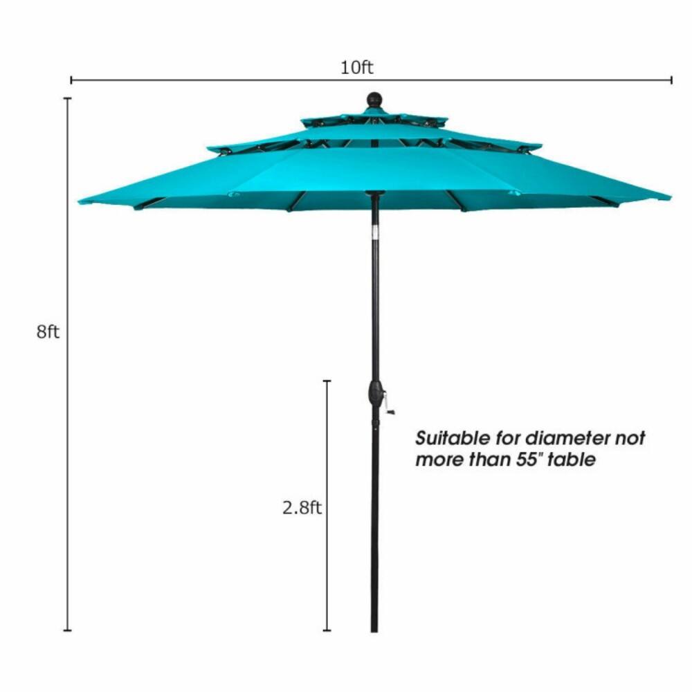 10ft  
8ft  
Suitable for diameter not more than 55" table  
2.8ft
