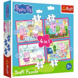 Trefl - 4 in 1 (12, 20, 24 & 15 Piece) Jigsaw Puzzle - Peppa Pig Loves Adventures