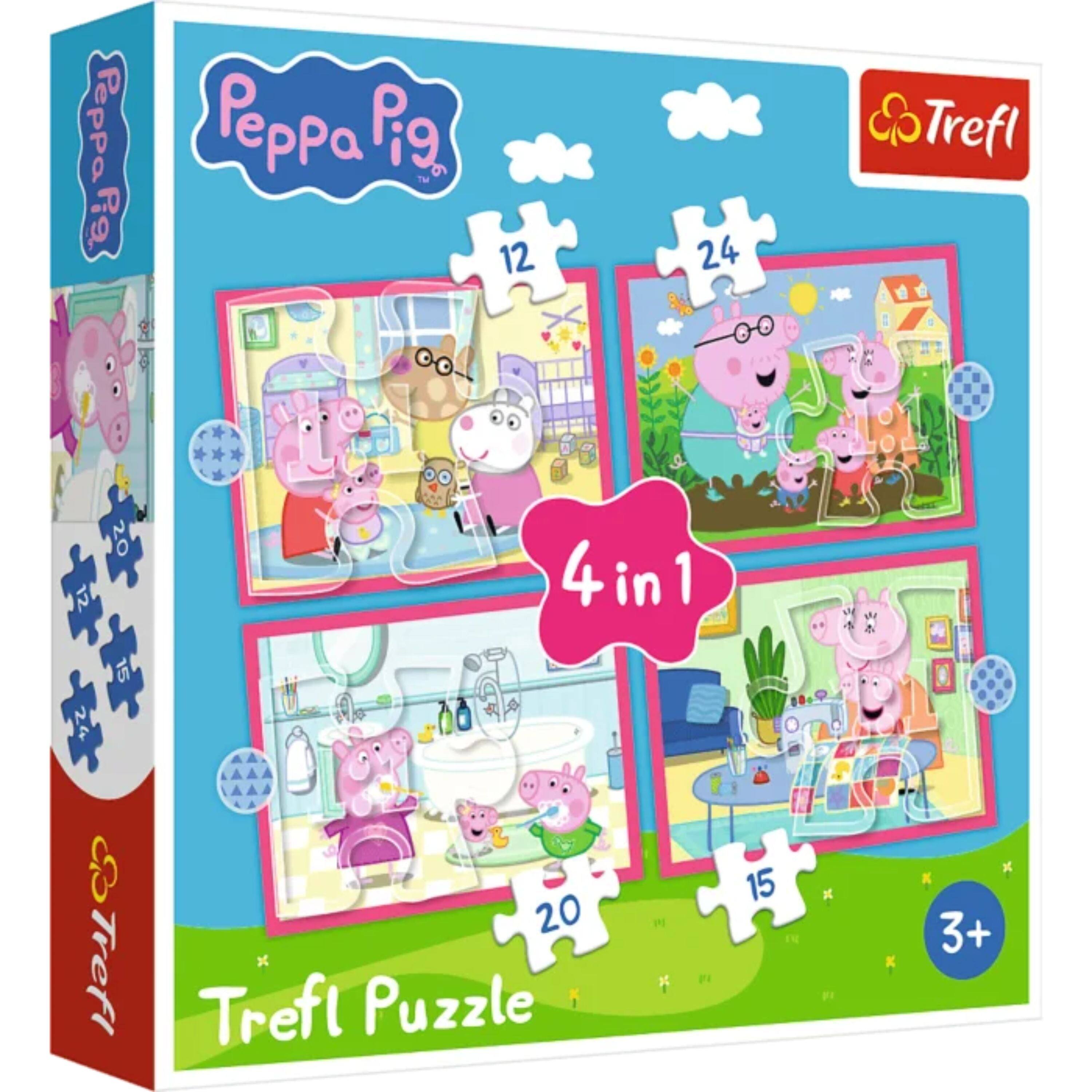 Peppa Pig  
Trefl Puzzle  
4 in 1  
12, 24, 15, 20  
3+