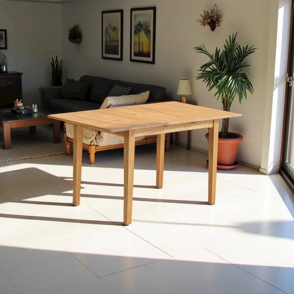 Back. FurniFact - Elegant Wooden Dining Table Set – Kitchen Table and Chairs for 4 - Oak.