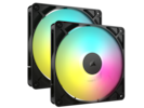 Front. CORSAIR - CORSAIR RS140 ARGB PWM 140mm Fans - Dual Pack, Daisy-Chain, AirGuide, Magnetic Bearing - RGB.