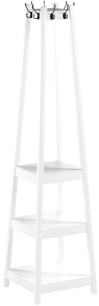 Alt View 3. Hirose Alice - Roundhill Furniture Vassen Coat Rack with -Tier Storage Shelves White Finish - White.
