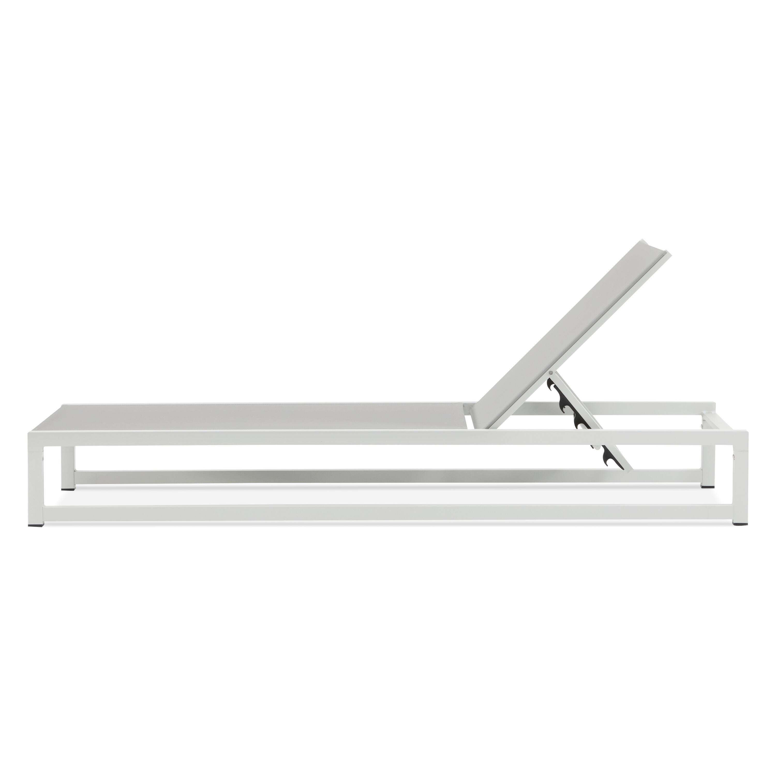 Alt View 2. Loheer - 2-Piece Chaise Lounge Set — 5-Position Adjustable Aluminum Patio Chairs with Breathable Mesh - Light Gray,White.