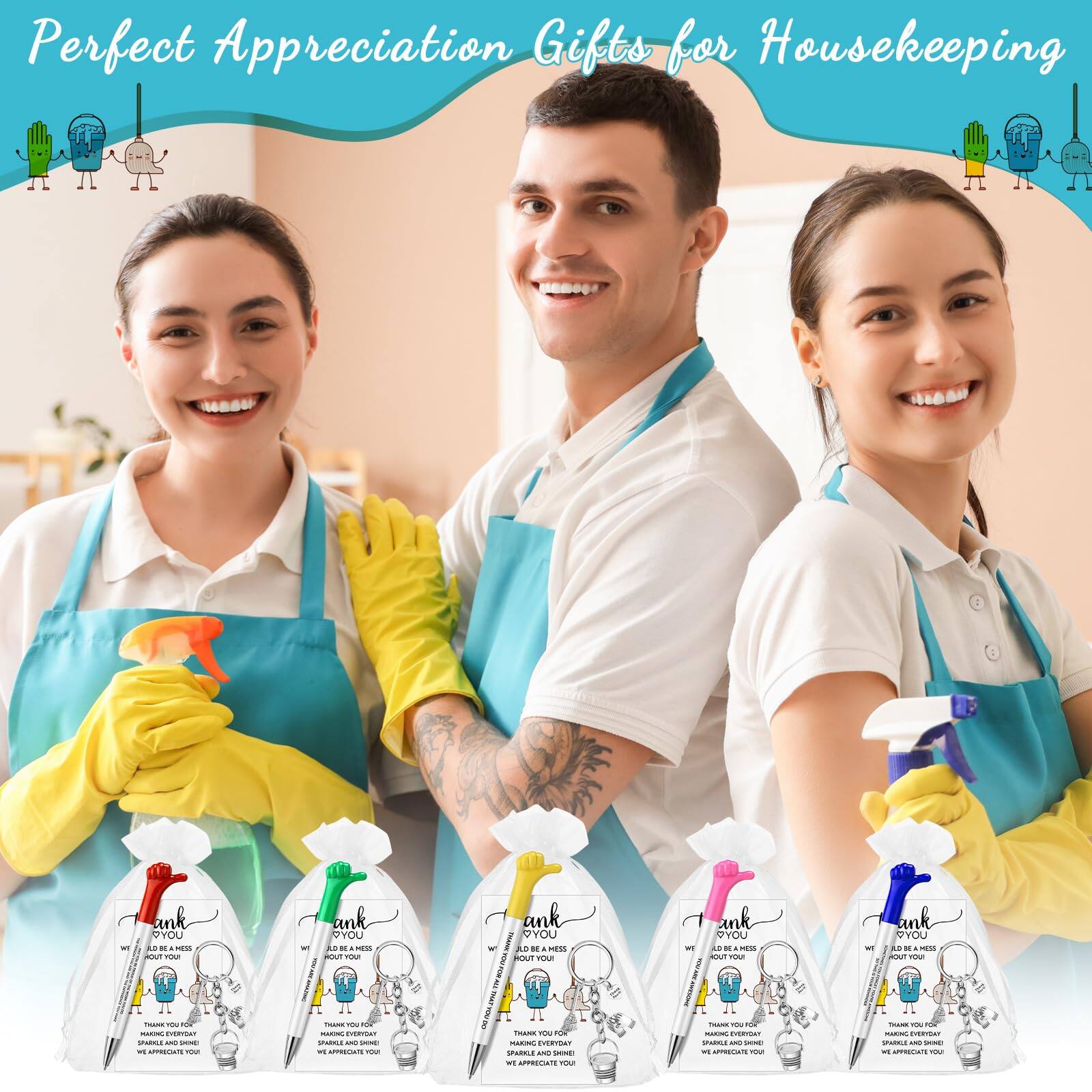 Perfect Appreciation Gifts for Housekeeping

Thank You for Keeping Our Home Clean

We Would Be a Mess Without You!

Thank You for Making Everyday Sparkle and Shine

We Appreciate You