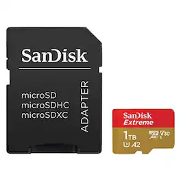 SanDisk - Extreme 1 TB Class 3/UHS-I (U3) V30 microSDXC - 190 MB/s Read - 130 MB/s Write - Lifetime Warranty