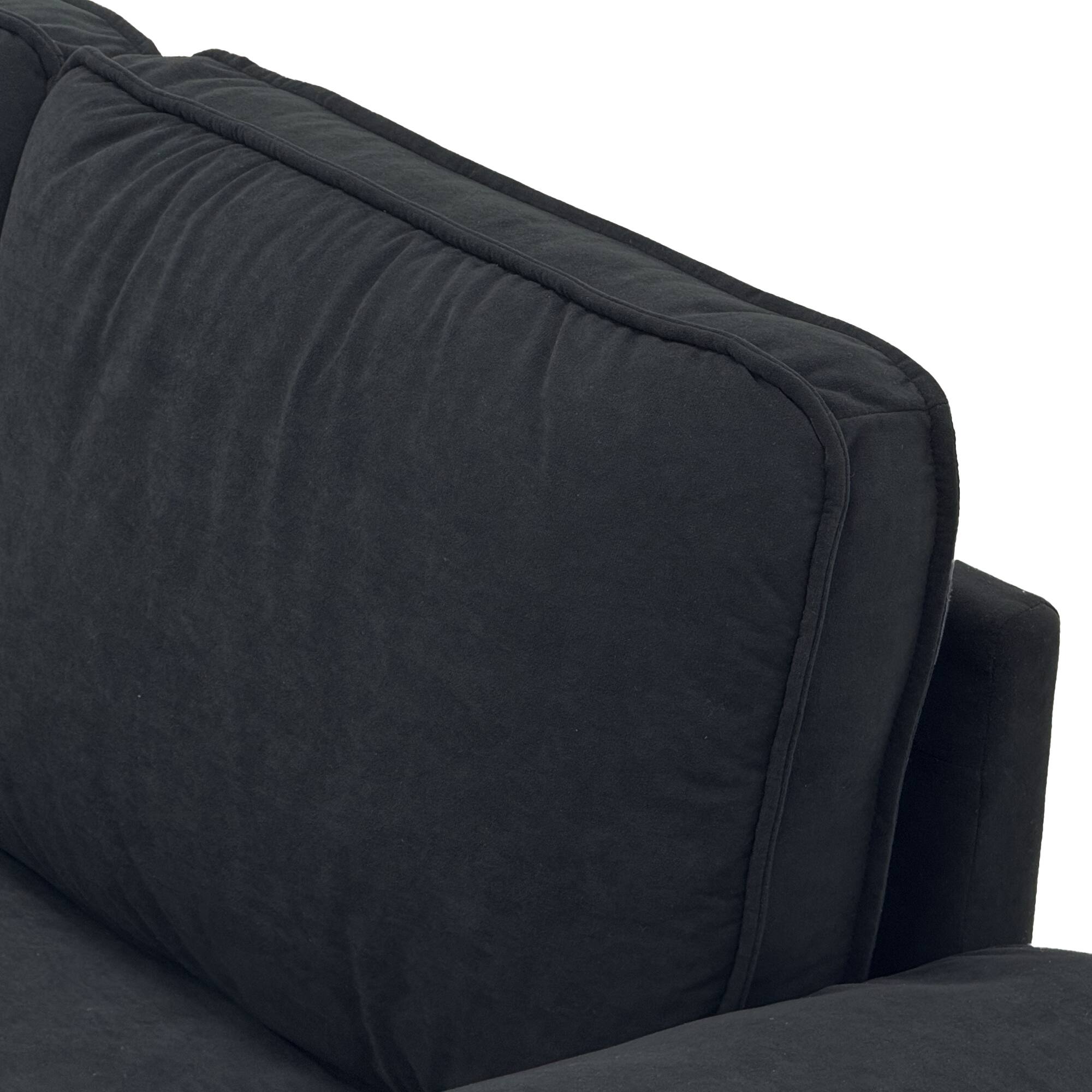 Alt View 6. Anysun - 78.7" Velvet 2-Seat Storage Loveseat - Space-Saving Compact Couch for Small Apartments. - Black.