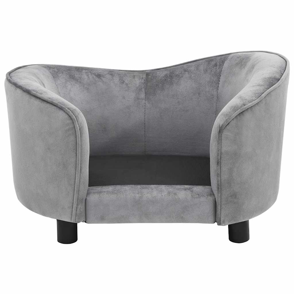 Alt View 3. Boyel Living - Gray Plush Dog Sofa with Solid Fir Wood Frame and Thick Foam for Small Pets - Gray.