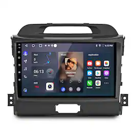 Junsun - 9 Inch 2+64GB Android 15 CarPlay For KIA Sportage 2010-2016 Car Stereo Radio GPS Navi RDS WIFI Bluetooth SWC - Black
